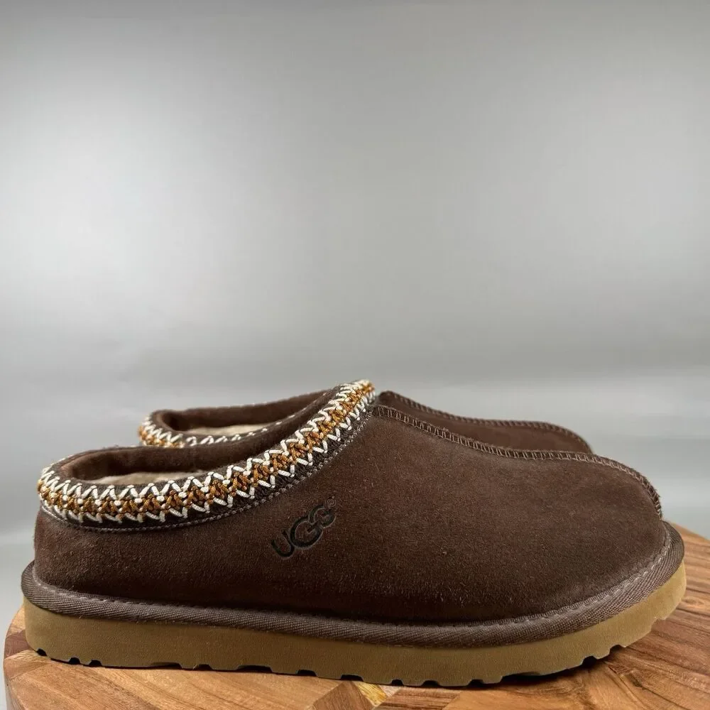 UGG Tasman Clogs Womens 9 Brown Suede Shearling Slippers Comfort Shoes - Picture 1 of 7